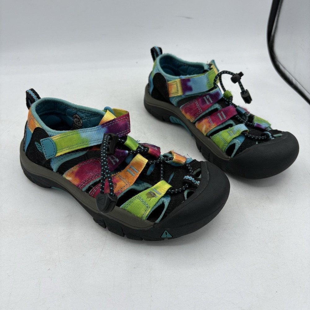 Keen Sandals Boys Size 1 Youth Kid Newport H2 Rainbow Black Tie Dye Water Hiking